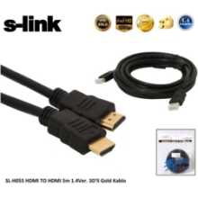 S-Link SL-H055 HDMI To HDMI 5Mt Gold Kablo